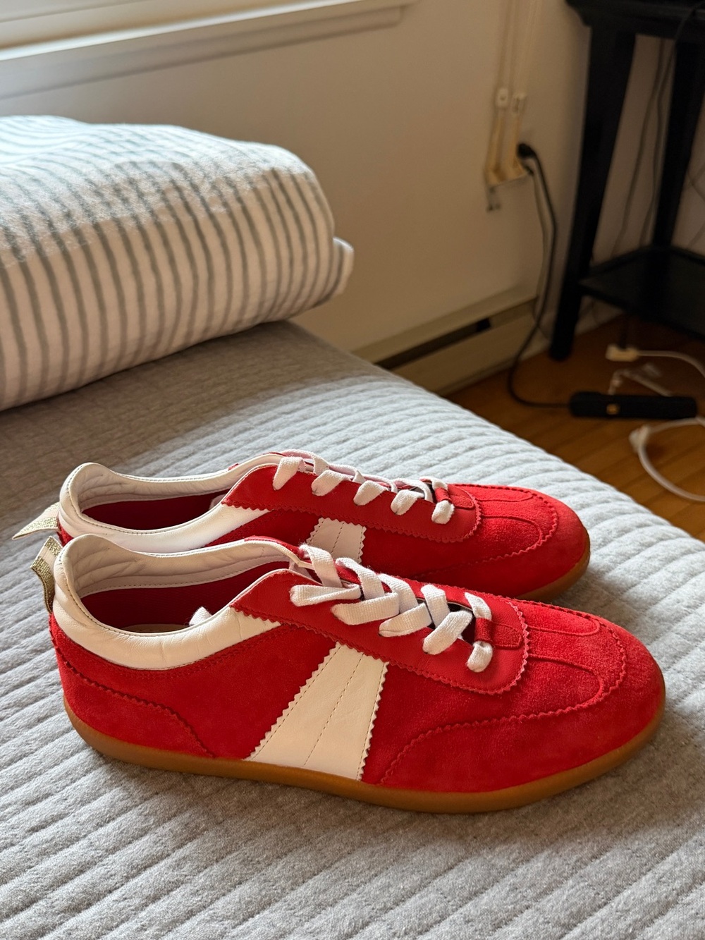 NWT Boden Delphine Red Suede Sneakers Women’s Size 9 EU 40 - Picture 3 of 4
